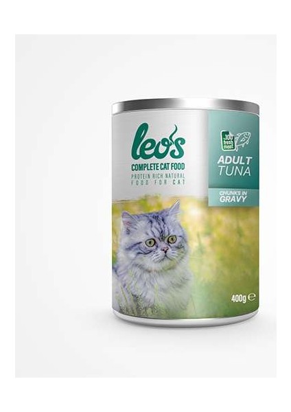 Leos Ton Balıklı Parça Etli Soslu Kedi Konservesi 24x400 Gr