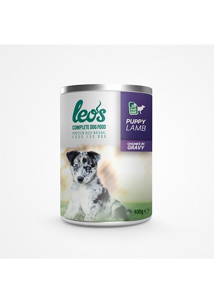 Leos Kuzu Parça Etli Soslu Yavru Köpek Konservesi 400 Gr