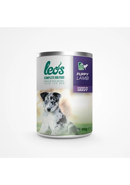 Leos Kuzu Parça Etli Soslu Yavru Köpek Konservesi 24x400 Gr