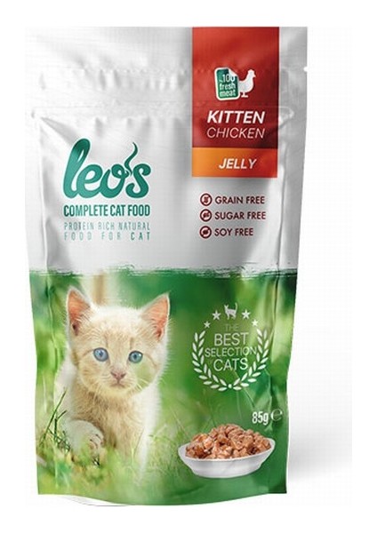 Leos Tavuklu Yavru Kedi Yaş Maması Pouch 85 Gr