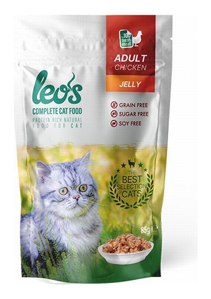 Leos Tavuklu Yetişkin Kedi Yaş Maması Pouch 85 Gr