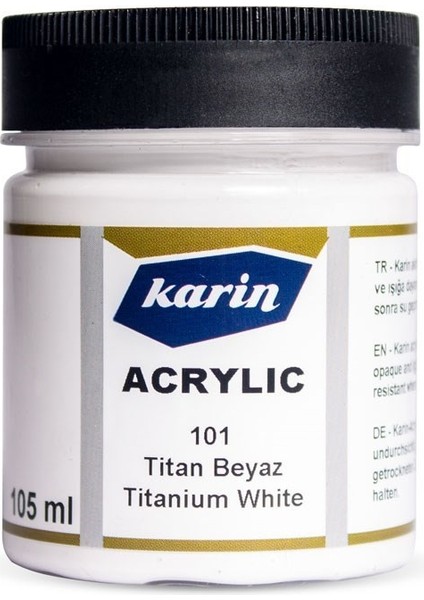 Akrilik Boya : 105 ml : 101 Titan Beyaz