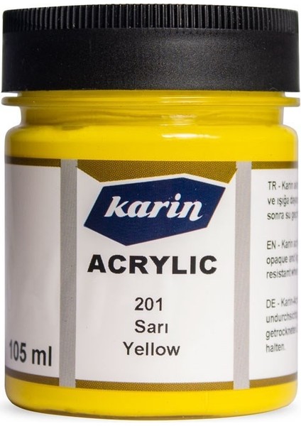 Akrilik Boya : 105 ml : 201 Sarı