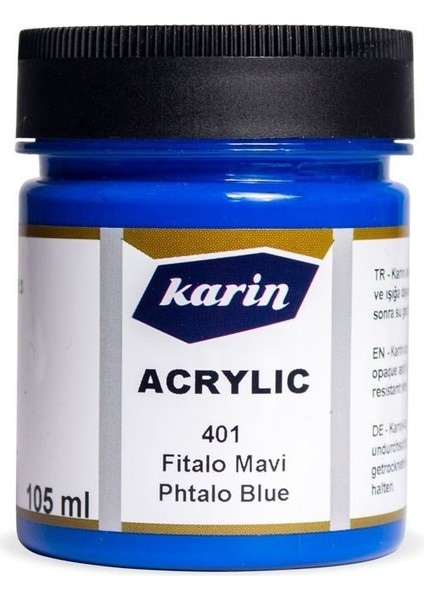 Akrilik Boya : 105 ml : 401 Fıtalo Mavi