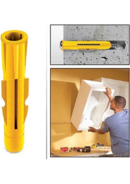 Plastik Roket Dübel 8 Lik 500 Adet Sarı 8 mm