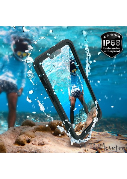 Iphone 13 Pro Max Uyumlu Kılıf 360 Derece Tam Kaplama Waterproff Su Geçirmez Magsefe Destekli Silikon Kapak Zırh Tank Casse Military 1-1 Arkası Şeffaf