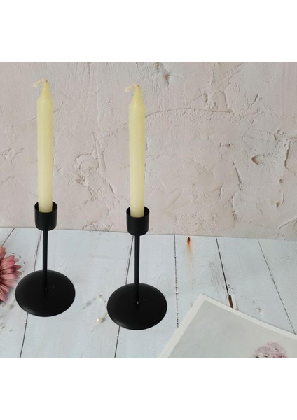 Demir Konik Mum Tutucu Şamdan Sehpa Masa Merkez Dekor Siyah (Yurt Dışından) modelleri