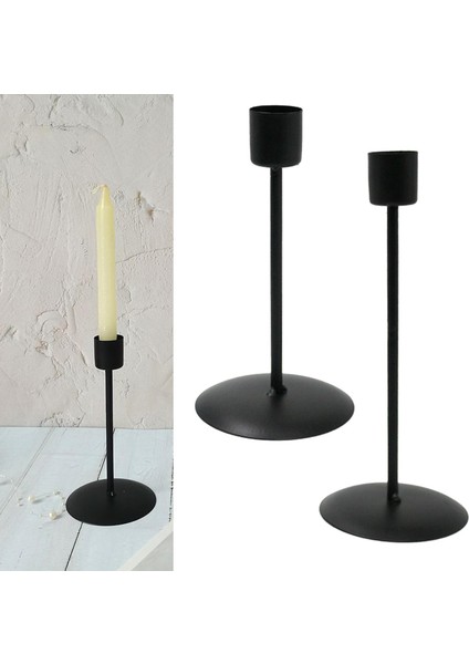 Demir Konik Mum Tutucu Şamdan Sehpa Masa Merkez Dekor Siyah (Yurt Dışından) fırsatları