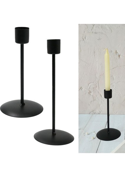 Demir Konik Mum Tutucu Şamdan Sehpa Masa Merkez Dekor Siyah (Yurt Dışından) indirimleri