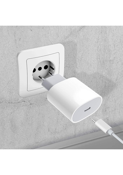 Apple iPhone Uyumlu 20W Hızlı Şarj Adaptörü. Usb-C 20 Watt Uyumlu Şarj Başlığı