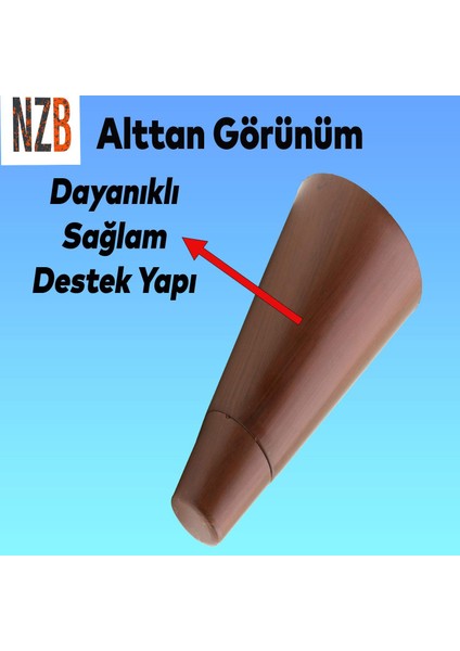 Lüks Mobilya Kanepe Sehpa Tv Ünitesi Koltuk Ayağı 12 cm Kahverengi Oval Baza Ayak modelleri