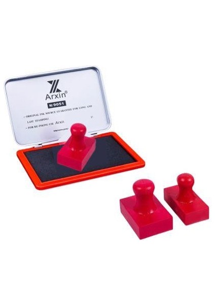 Mühür Kauçuk Alaşım Kırmızı Kaşe Dikdörtgen 17X35MM