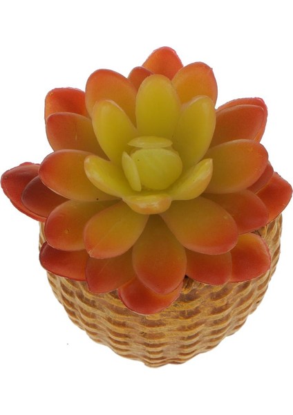 Yapay Etli Lotus Çiçek Yaprakları Bitki Sarı Kırmızı (Yurt Dışından)