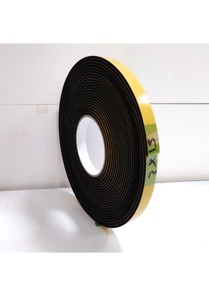 Kapı Pencere Bandı / Yapışkan Kapı Pencere Süngeri Eva 3 Mm X 15 Mm Siyah 10 mt