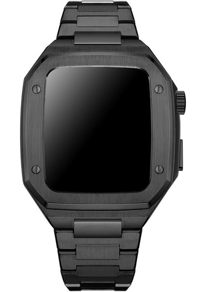 Apple Watch 7 8 45MM Paslanmaz Çelik Zırh Armor Tme Kasa Kordon