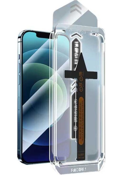 Case 4U Apple iPhone 12 Pro Cam Ekran Koruyucu Süper Fast Anti-Dust Toz Önleyici - Kolay Uygulanabilir Aparatlı Şeffaf