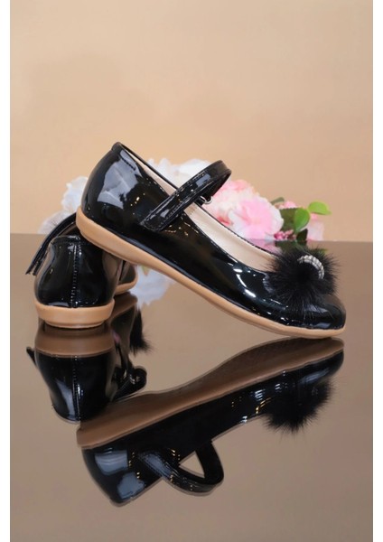 Anılbebe 34001-P Rugan Taşlı Fashıon Kız Çocuk Babet modelleri