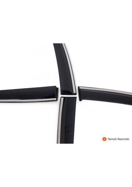 Sunplex Renault Clio 5 Kromlu Cam Rüzgarlığı 4 Parça 2019 ve Sonrası modelleri