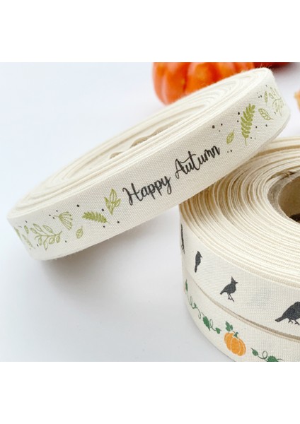 Pamuk şerit, happy autumn, 1.5 cm 5 metre fiyatları