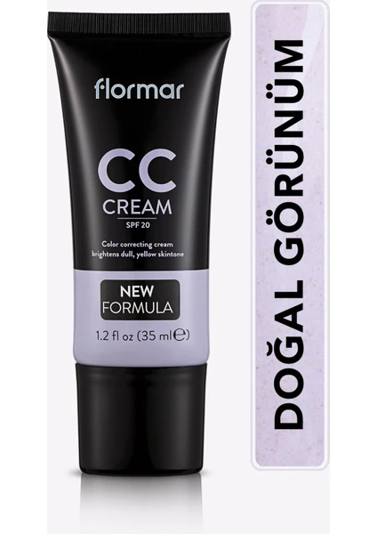 Flormar-Solgun Ciltlere Özel Sarı Renk Dengeleyici Anti-Dullness CC Krem (CC01 Lila Bazlı Ten Rengi) 8690604534708