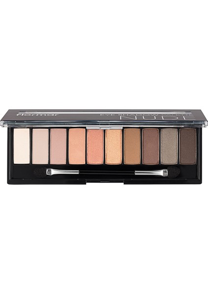 -Yoğun Pigmentli ve Kremsi Dokulu Eyeshadow Palette 10 Renkli Far Paleti (001 Açık Nude ve Kahve Tonları) 8690604479511