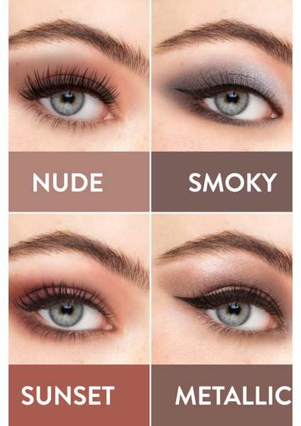 -Yoğun Pigmentli ve Kremsi Dokulu Eyeshadow Palette 10 Renkli Far Paleti (001 Açık Nude ve Kahve Tonları) 8690604479511