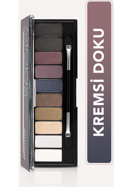 -Yoğun Pigmentli ve Kremsi Dokulu Eyeshadow Palette 10 Renkli Far Paleti (002 Buğulu Makyaj Tonları) 8690604479535