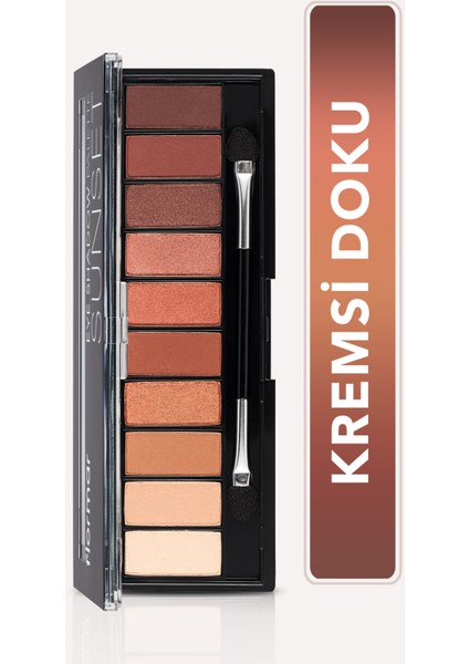 -Yoğun Pigmentli ve Kremsi Dokulu Eyeshadow Palette 10 Renkli Far Paleti (003 Sıcak Nude ve Kahve Tonları) 8690604551699