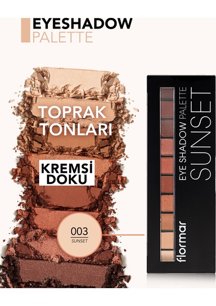 -Yoğun Pigmentli ve Kremsi Dokulu Eyeshadow Palette 10 Renkli Far Paleti (003 Sıcak Nude ve Kahve Tonları) 8690604551699