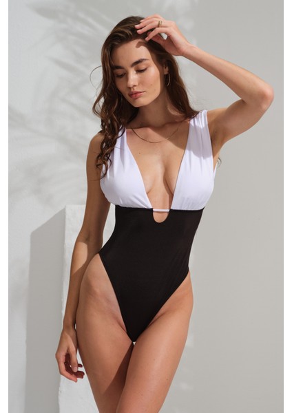 Derin Dekolteli Mayo Siyah 231101 fiyatları