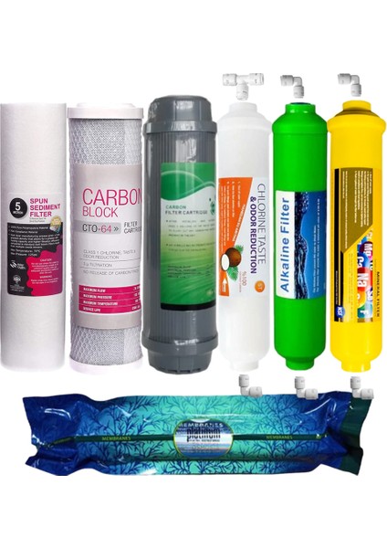 Su Arıtma Filtre Seti 7 Li Çift Karbon Platınum Mineral Alkali