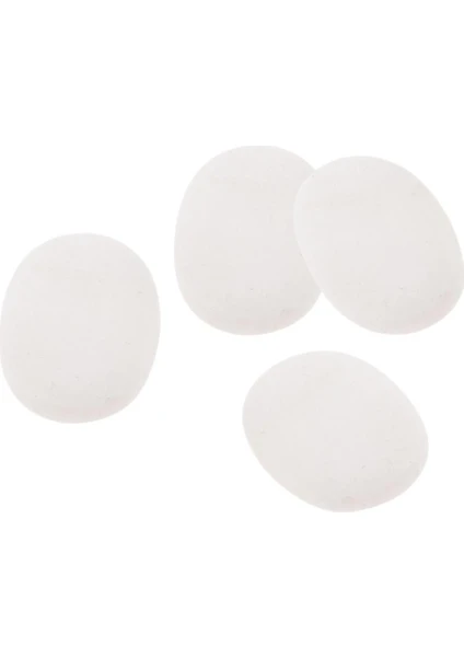 4pcs Oval Pürüzsüz Sıcak Spa Kaya Taşları Masaj Doğal Taşlar Beyaz (Yurt Dışından)