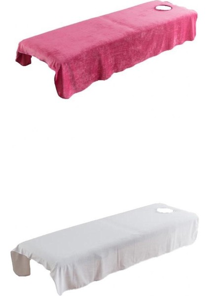 2pcs Yumuşak ve Konforlu Masaj Spa Yatak Düz Sayfa Kılıfı 80X190CM, Russet/beyaz (Yurt Dışından)