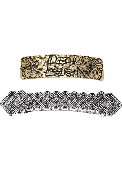 2pcs Vintage Tarzı Bahar Barrette Metal Dışbükey Saç Klibi (Yurt Dışından)