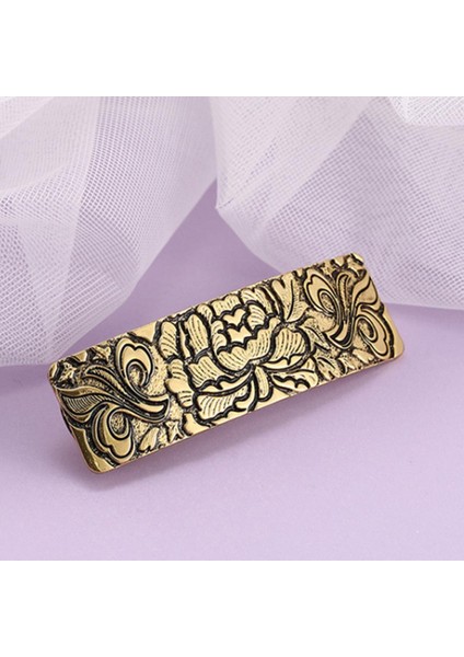 4x Kadın Çiçek Tüyü Barrette Dışbükey Metal Saç Klipi Altın (Yurt Dışından) fiyatları