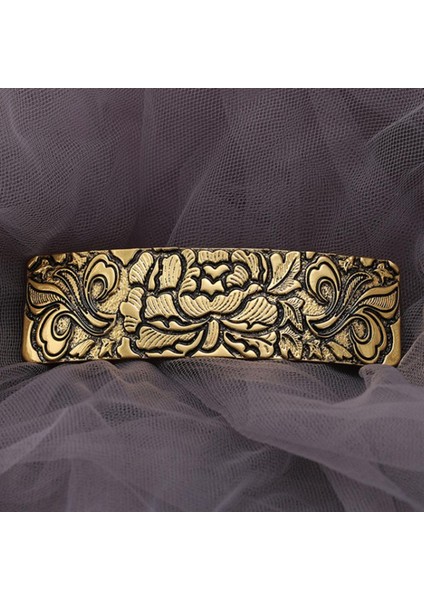 4x Kadın Çiçek Tüyü Barrette Dışbükey Metal Saç Klipi Altın (Yurt Dışından) fırsatları
