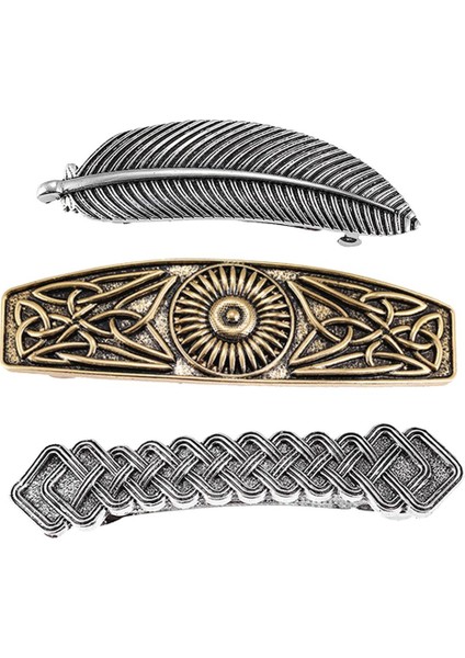 3x Tüyler Bahar Barrette Dışbükey Büyük Saç Klibi (Yurt Dışından)