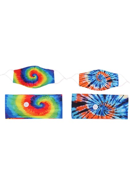 2x Düğmeler Kafa Bandı Bandana Bant Ter Bandı (Yurt Dışından)