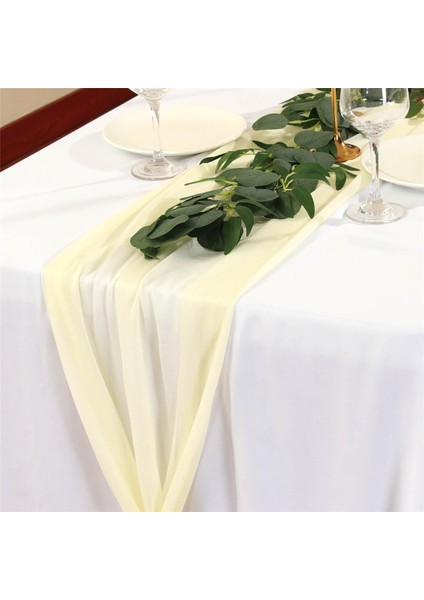 Dekor Için Düz Renk Masa Koşucu Uzun Romantik Masa Örtüsü (Yurt Dışından)