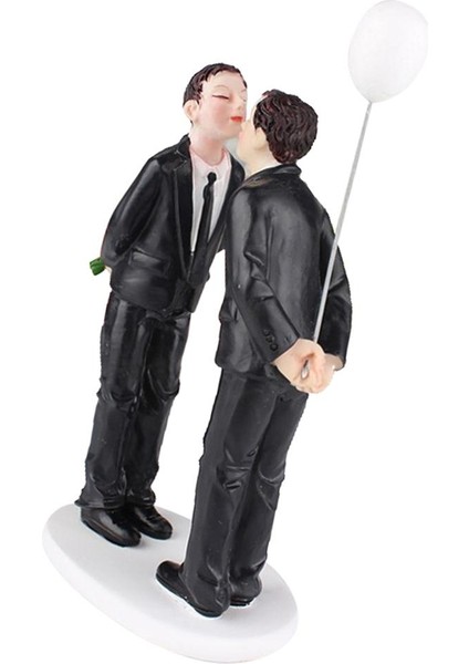 Düğün Pastası Topper, Siyah Beyaz Reçine Çift Damatlar Düğün Partileri (Yurt Dışından) modelleri