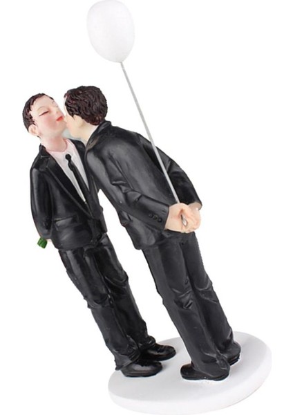 Düğün Pastası Topper, Siyah Beyaz Reçine Çift Damatlar Düğün Partileri (Yurt Dışından) indirimleri