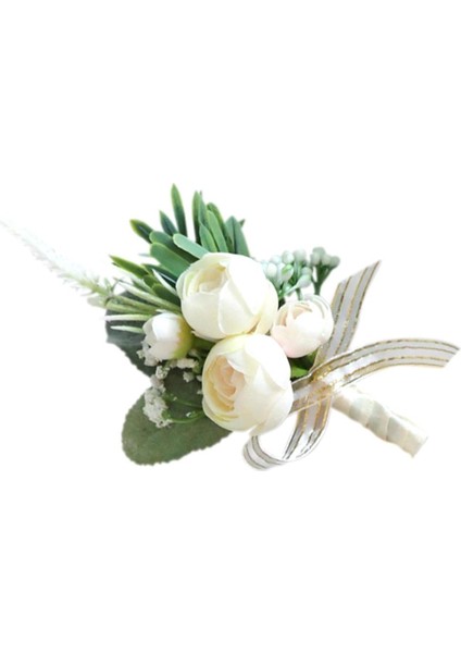 Yapay Çiçek Tomurcuk Boutonniere Düğün Damat / En Iyi Erkek / Gelin (Yurt Dışından)