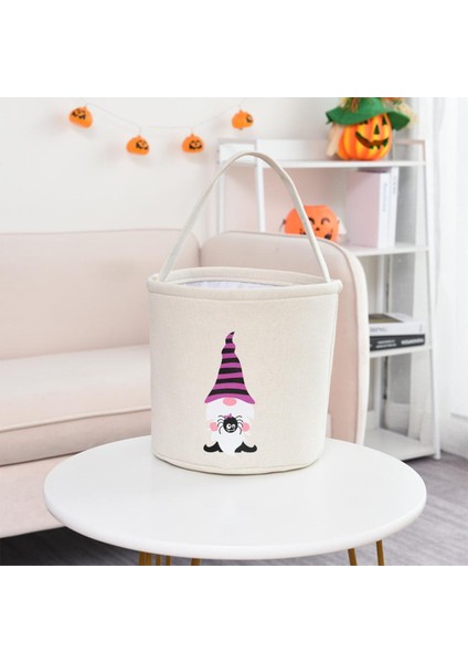 Cadılar Bayramı Hile Çanta Snack Tote Çanta Hediye Çantaları Cadılar Bayramı Partisi Beyaz 1 (Yurt Dışından)