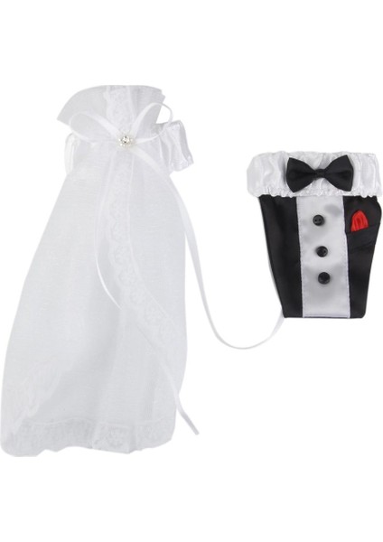 3xbride Damat Elbise Düğün Cam Şampanya Fincan Kapak Dekorasyonu 2pcs 3 Adet (Yurt Dışından)