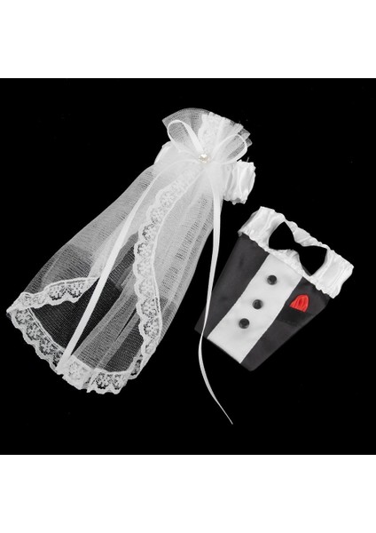 3xbride Damat Elbise Düğün Cam Şampanya Fincan Kapak Dekorasyonu 2pcs 3 Adet (Yurt Dışından)