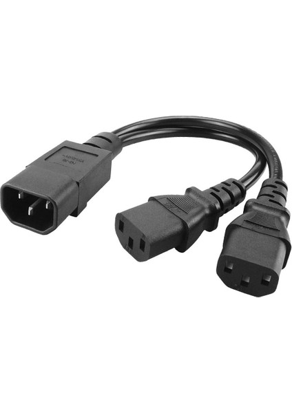 Loviver Pvc Y-Cable IEC320-C14 Ila 2C13 Güç Kablosu Erkek Ila Kadın Çift Pimi (Yurt Dışından)