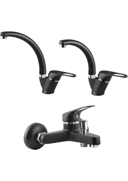 Siyah 3'lü Batarya Seti