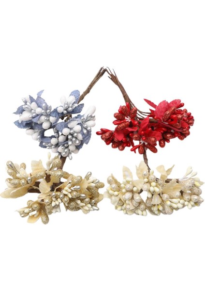 4pcs Yapay Çiçek Çilek Diy Dekorasyon Çiçekleri Için (Yurt Dışından)