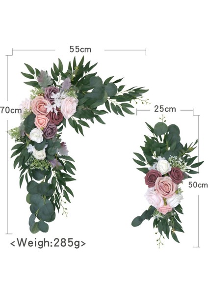 2pcs Yapay Çiçek Kemeri Dekor Düğün Sergisi Için Pembe Gül Çiçeği (Yurt Dışından) modelleri