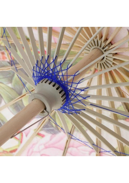 Pembe Şakayık Desenli 33 Inç Beyaz Şemsiye Şemsiye, Premium Ipek (Yurt Dışından) modelleri